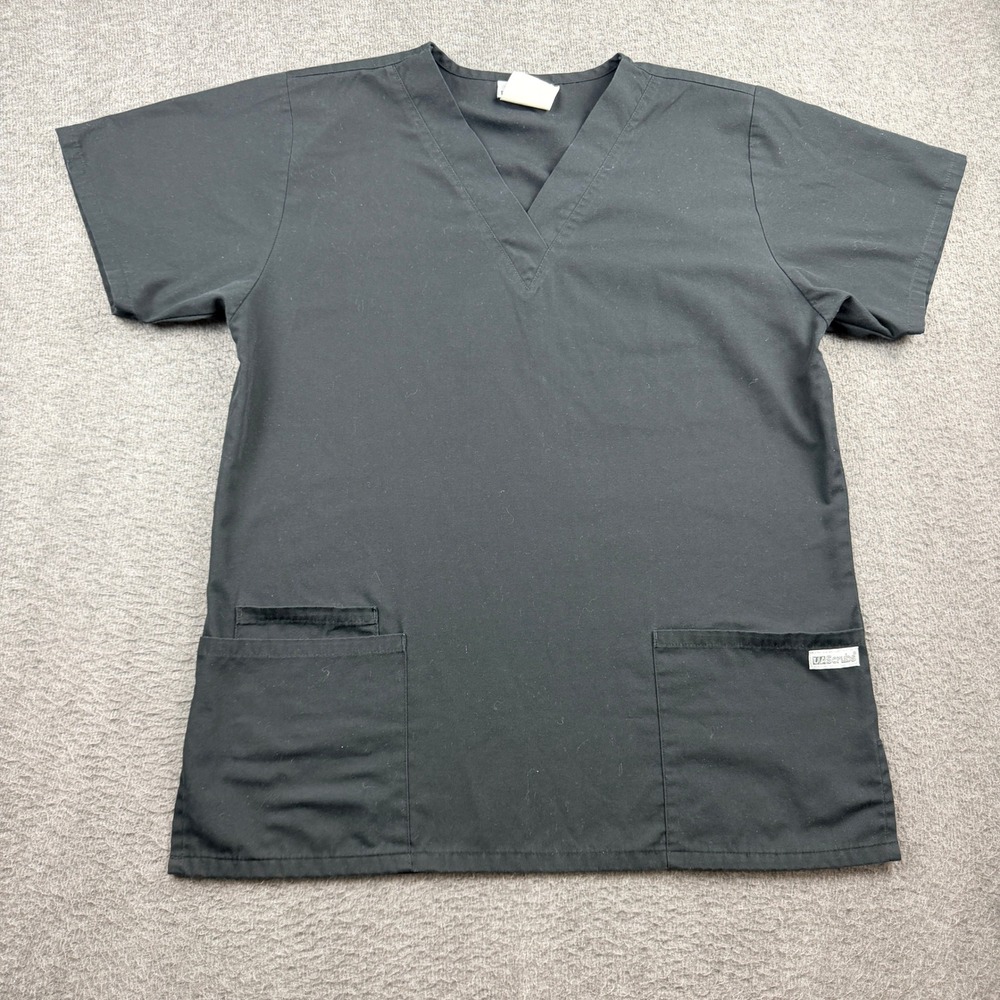 UA Scrubs Uniform Advantage V-Neck Scrub Top Black Unisex Size Medium 61